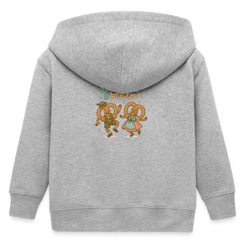Tanzende Brezn im Bayern Stil - Kinder Organic Kapuzenjacke Mini Cultivator von Stanley/Stella - Grau meliert - Hinten