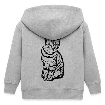 Katze Tigerkatze Katzenshirt Geschenk - Kinder Organic Kapuzenjacke Mini Cultivator von Stanley/Stella - Grau meliert - Hinten