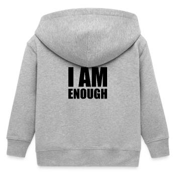 I am enough - Kids Organic Zip-up Hoodie by Stanley/Stella - heather grey - Back