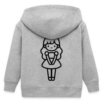 Prinzessin - Kinder Organic Kapuzenjacke Mini Cultivator von Stanley/Stella - Grau meliert - Hinten