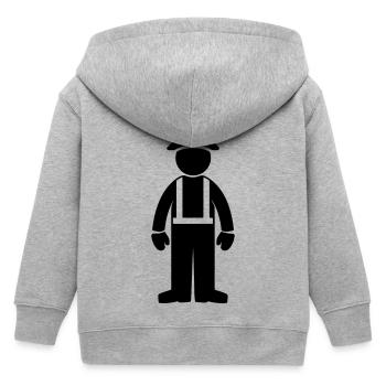 Construction workers - Kids Organic Zip-up Hoodie by Stanley/Stella - heather grey - Back