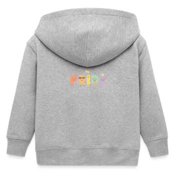 🌈 Süßes PRIDE Design – LGBTQ+ Shirt mit Liebe & F - Kinder Organic Kapuzenjacke Mini Cultivator von Stanley/Stella - Grau meliert - Hinten