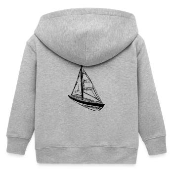Kleines Segelboot mit Segeln - Kinder Organic Kapuzenjacke Mini Cultivator von Stanley/Stella - Grau meliert - Hinten