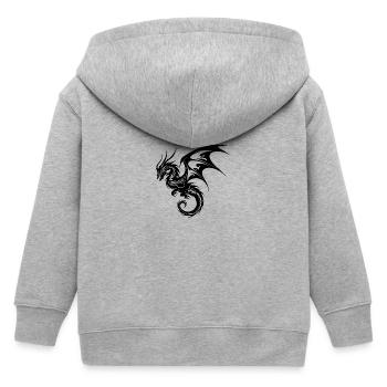 Chinesischer fliegender Drache im Tattoo Style - Kinder Organic Kapuzenjacke Mini Cultivator von Stanley/Stella - Grau meliert - Hinten
