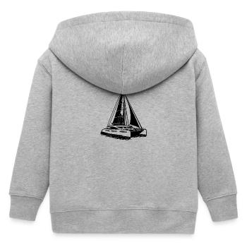 Sport Katamaran Doppelrumpf Segelboot mit Segeln - Kinder Organic Kapuzenjacke Mini Cultivator von Stanley/Stella - Grau meliert - Hinten
