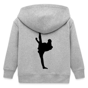 Karaté ou taekwondo high kick - Veste à capuche enfant bio Stanley/Stella - gris chiné - Dos