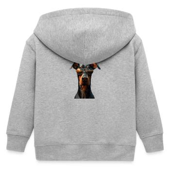 Dobermann Hunde Motiv Wachhund Stolze Dobermänner - Kinder Organic Kapuzenjacke Mini Cultivator von Stanley/Stella - Grau meliert - Hinten