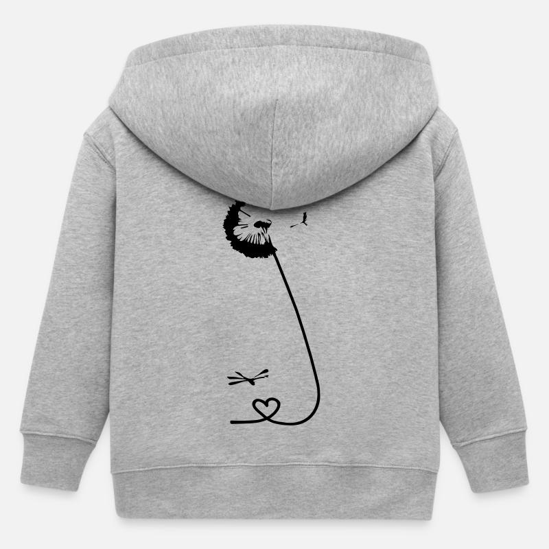 Pusteblume + Libelle 2 - Kinder Organic Kapuzenjacke Mini Cultivator von Stanley/Stella - Grau meliert