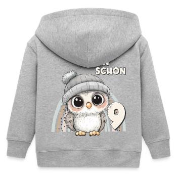 9. Geburtstag Eule Regenbogen Süß Niedlich - Kinder Organic Kapuzenjacke Mini Cultivator von Stanley/Stella - Grau meliert - Hinten