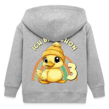 3. Geburtstag Ente Regenbogen Süß Niedlich - Kinder Organic Kapuzenjacke Mini Cultivator von Stanley/Stella - Grau meliert - Hinten