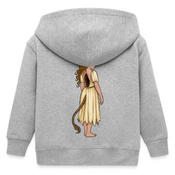 Forest deer - Kids Organic Zip-up Hoodie by Stanley/Stella - heather grey - Back