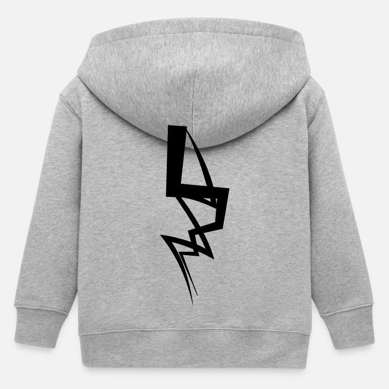 Lightning - Kids Organic Zip-up Hoodie by Stanley/Stella - heather grey