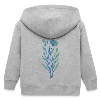 Kornblume Linienkunst Blau Minimalistisches Design - Kinder Organic Kapuzenjacke Mini Cultivator von Stanley/Stella - Grau meliert - Hinten