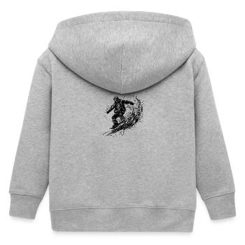 Snowboarding Ride Snowboard Tiefschnee Style - Kinder Organic Kapuzenjacke Mini Cultivator von Stanley/Stella - Grau meliert - Hinten