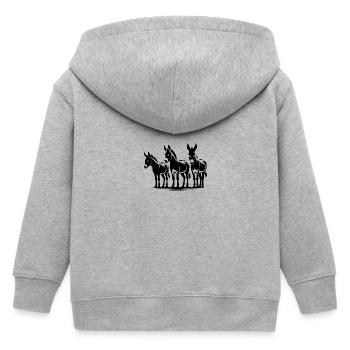 Esel Freunde Gruppen Porträt - Kinder Organic Kapuzenjacke Mini Cultivator von Stanley/Stella - Grau meliert - Hinten