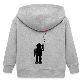 Roboterluftballon Hinten - Kinder Organic Kapuzenjacke Mini Cultivator von Stanley/Stella - Grau meliert - Hinten