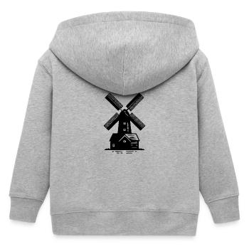 Moulin à vent classique pour les céréales et la farine - Veste à capuche enfant bio Stanley/Stella - gris chiné - Dos