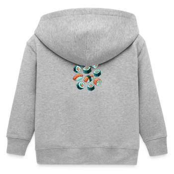 Sushi Muster Cartoon Set - Kinder Organic Kapuzenjacke Mini Cultivator von Stanley/Stella - Grau meliert - Hinten