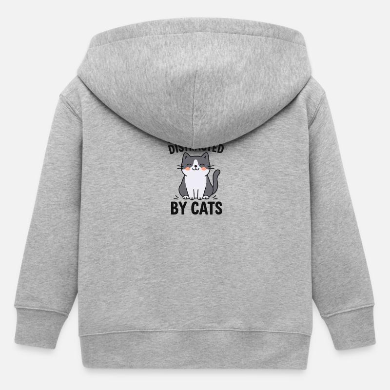 Conception de thème de chat humoristique - Veste à capuche enfant bio Stanley/Stella - gris chiné