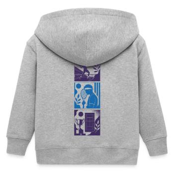 TENNIS WORLD - Tennis II AI Generated - Kids Organic Zip-up Hoodie by Stanley/Stella - heather grey - Back