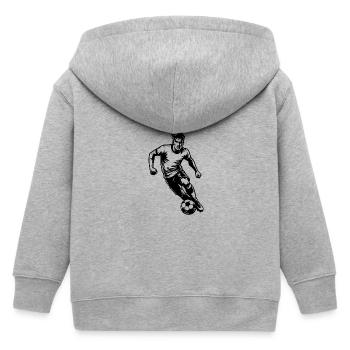 Fussballspieler mit Ball Richtung Tor Angriff - Kinder Organic Kapuzenjacke Mini Cultivator von Stanley/Stella - Grau meliert - Hinten