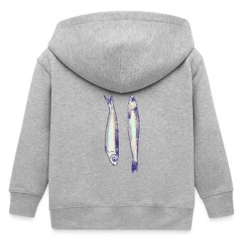 Deux sardines - Veste à capuche enfant bio Stanley/Stella - gris chiné - Dos