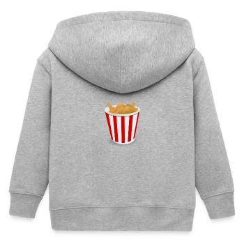 Fried Chicken - Kids Organic Zip-up Hoodie by Stanley/Stella - heather grey - Back