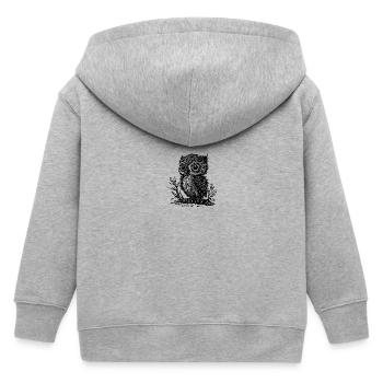 Süsser kleiner vintager Kautz auf einem Ast - Kinder Organic Kapuzenjacke Mini Cultivator von Stanley/Stella - Grau meliert - Hinten