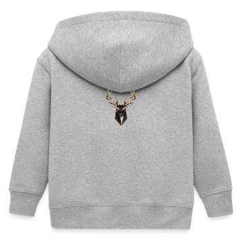 Minimalistischer Hirsch - Kinder Organic Kapuzenjacke Mini Cultivator von Stanley/Stella - Grau meliert - Hinten