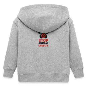 Stopp Tierquälerei Pfotenabdruck - Kinder Organic Kapuzenjacke Mini Cultivator von Stanley/Stella - Grau meliert - Hinten