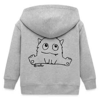 Cute Little Baby Monsta - Kinder Organic Kapuzenjacke Mini Cultivator von Stanley/Stella - Grau meliert - Hinten