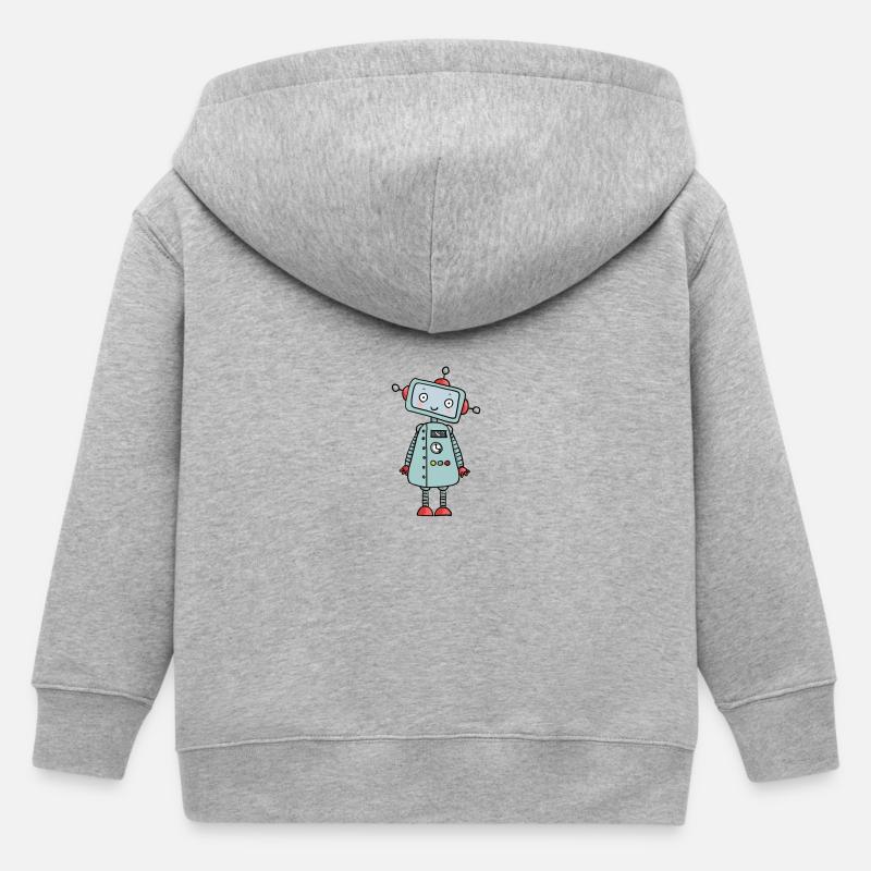 Robot super doux - Veste à capuche enfant bio Stanley/Stella - gris chiné