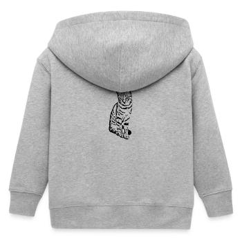 Katze Kätzchen Tigerkatze Katzenshirt Geschenk - Kinder Organic Kapuzenjacke Mini Cultivator von Stanley/Stella - Grau meliert - Hinten
