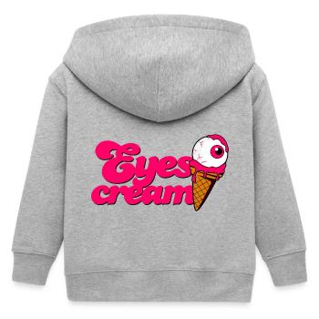 Yeux Crème cornet de crème glacée avec globe oculaire Halloween - Veste à capuche enfant bio Stanley/Stella - gris chiné - Dos