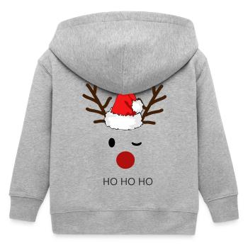 Reindeer Santa Hohoho - Kinder Organic Kapuzenjacke Mini Cultivator von Stanley/Stella - Grau meliert - Hinten