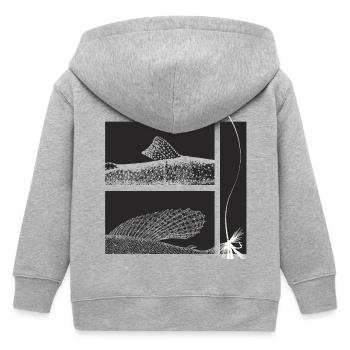 Modell 44 - Äsche und Forelle - Kinder Organic Kapuzenjacke Mini Cultivator von Stanley/Stella - Grau meliert - Hinten