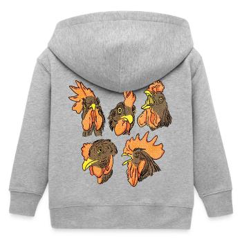 Chicken Moods_Hühnerlaune - Kids Organic Zip-up Hoodie by Stanley/Stella - heather grey - Back