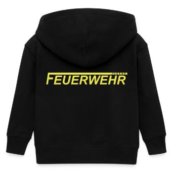 Jugendfeuerwehrlogo mit langem F - Kinder Organic Kapuzenjacke Mini Cultivator von Stanley/Stella - Schwarz - Hinten