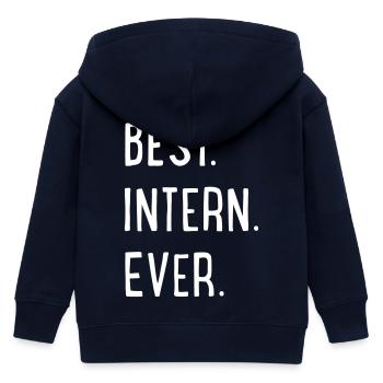 best intern - Kids Organic Zip-up Hoodie by Stanley/Stella - navy - Back