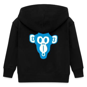 Verwunderter Neugieriger Affe Kopf Schreck Gesicht - Kinder Organic Kapuzenjacke Mini Cultivator von Stanley/Stella - Schwarz - Hinten