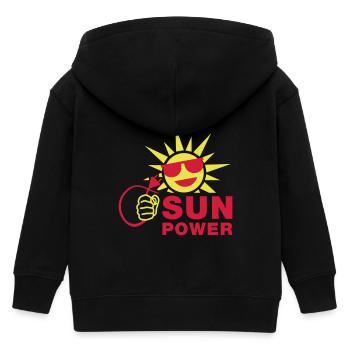 sun_power_1__f2 - Kids Organic Zip-up Hoodie by Stanley/Stella - black - Back