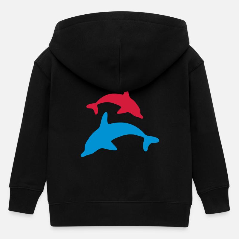 Delfin 03 - Kinder Organic Kapuzenjacke Mini Cultivator von Stanley/Stella - Schwarz