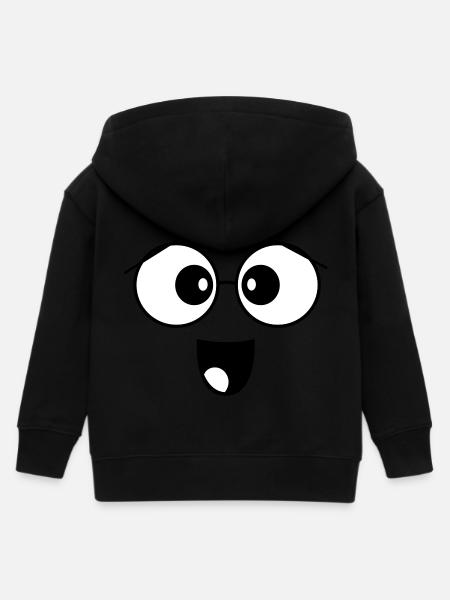 face - Kids Organic Zip-up Hoodie by Stanley/Stella - black