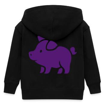 Schweinchen Pink Sau Eber - Kinder Organic Kapuzenjacke Mini Cultivator von Stanley/Stella - Schwarz - Hinten