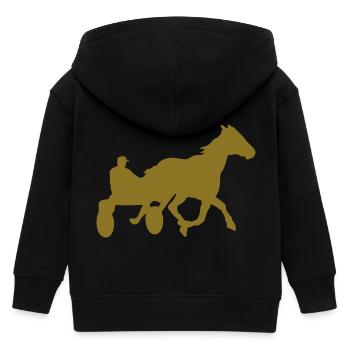 cheval course hippique horse8 race jocke - Veste à capuche enfant bio Stanley/Stella - noir - Dos