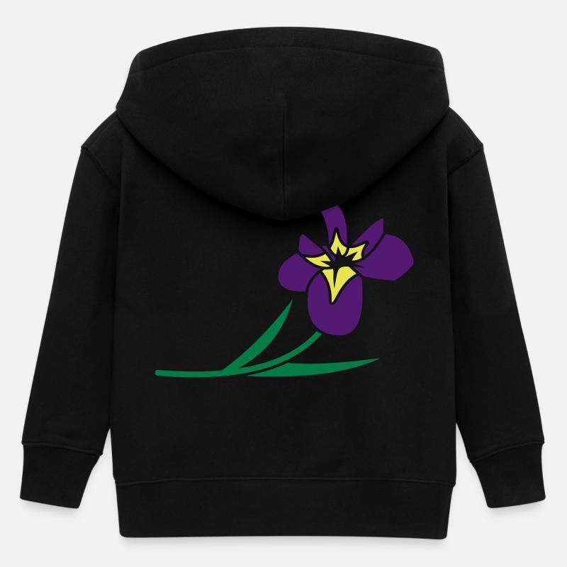 Blumen: Iris - Veste à capuche enfant bio Stanley/Stella - noir
