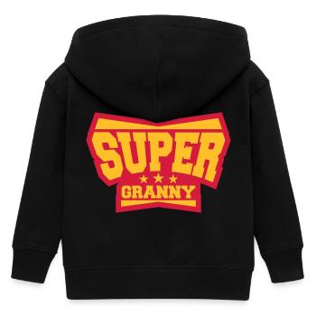 Super Granny Grandma Hero Logo - Kinder Organic Kapuzenjacke Mini Cultivator von Stanley/Stella - Schwarz - Hinten