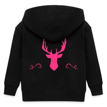 Moose Antlers Vintage - Kinder Organic Kapuzenjacke Mini Cultivator von Stanley/Stella - Schwarz - Hinten