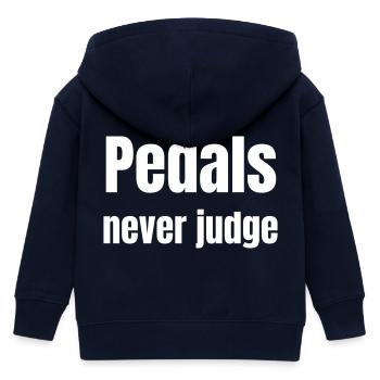 Pedals never judge - Kinder Organic Kapuzenjacke Mini Cultivator von Stanley/Stella - Navy - Hinten