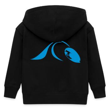 Catch a Wave - Kids Organic Zip-up Hoodie by Stanley/Stella - black - Back